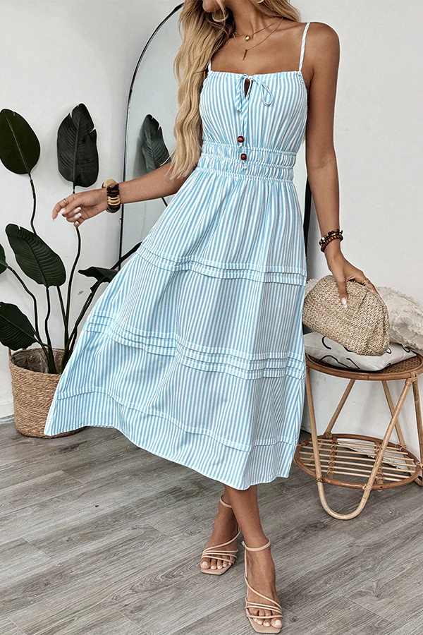 Stripe Print Cute Casual Dress